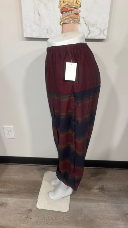 Upcycled Men’s Shirt Balloon Pants | Handmade Boho Pants | Sustainable Lounge Pants | One of a Kind Patchwork Pants