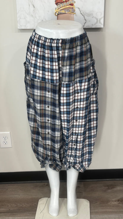 Upcycled Men’s Flannel Shirt Balloon Pants | Handmade & One of a Kind