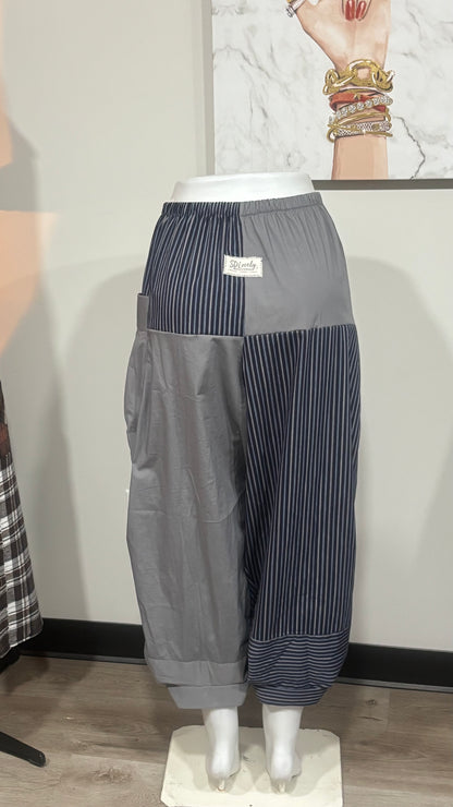 Upcycled Men’s Shirt Balloon Pants | Handmade| One of a Kind