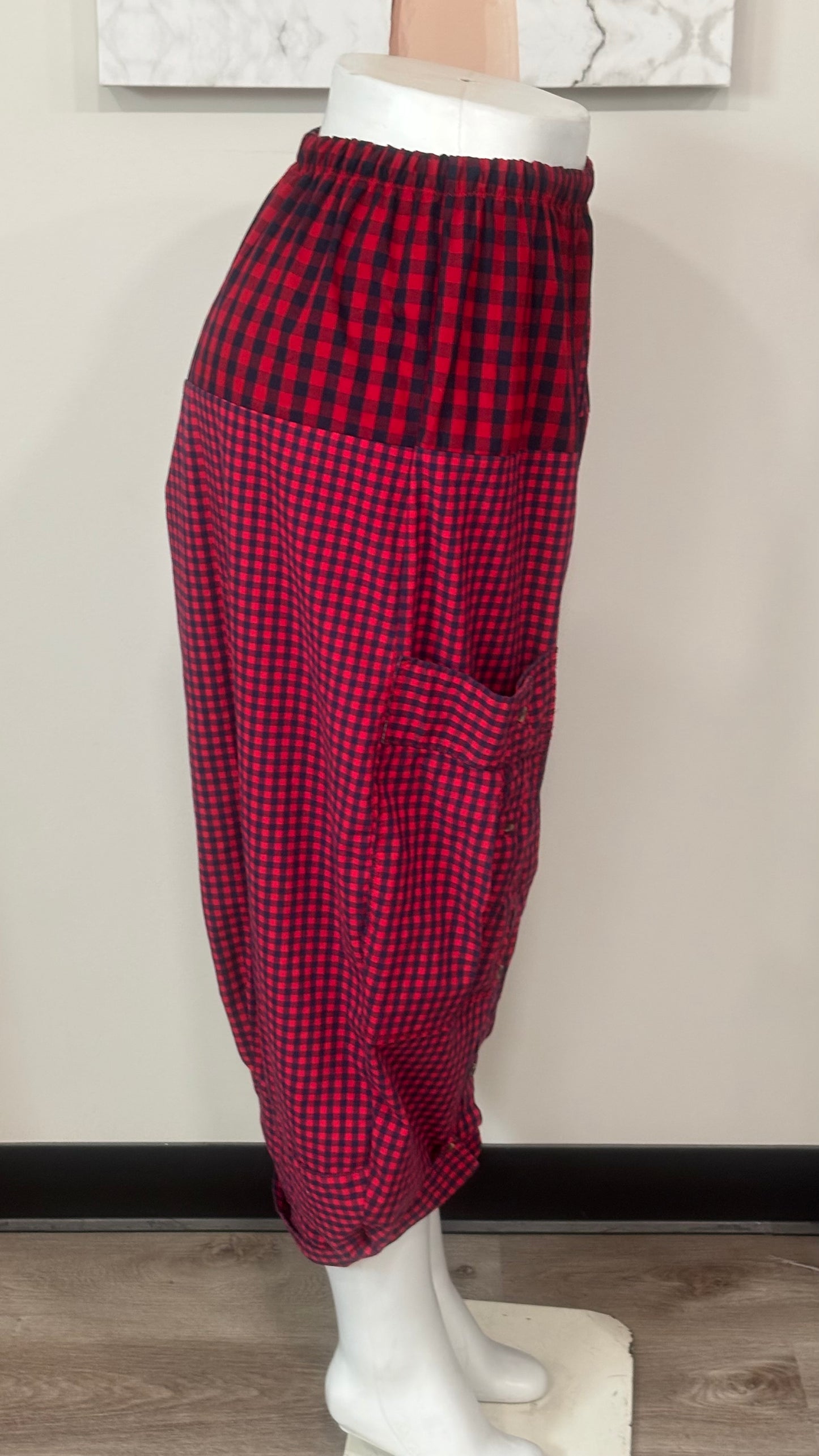 Upcycled Men’s Shirt Balloon Pants | Handmade Boho Pants | Sustainable Lounge Pants | One of a Kind Patchwork Pants