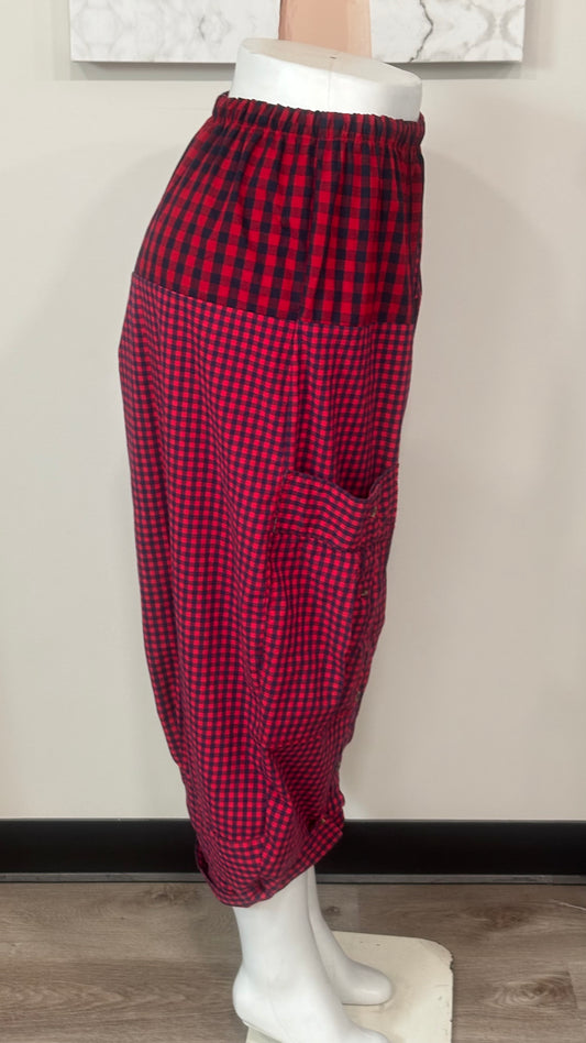 Upcycled Men’s Shirt Balloon Pants | Handmade Boho Pants | Sustainable Lounge Pants | One of a Kind Patchwork Pants