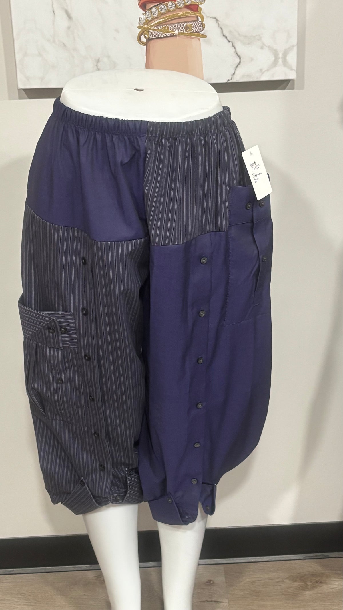 Upcycled Men’s Shirt Balloon Pants | Handmade| One of a Kind