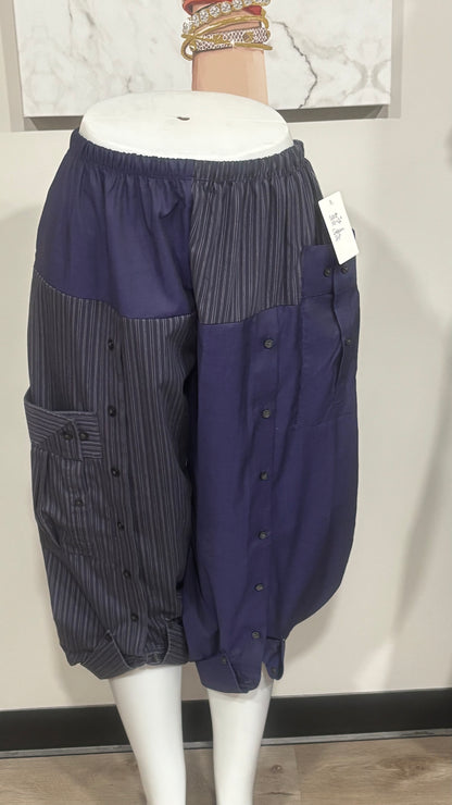 Upcycled Men’s Shirt Balloon Pants | Handmade| One of a Kind