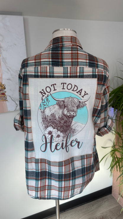 Not Today Heifer - Refashioned Flannel