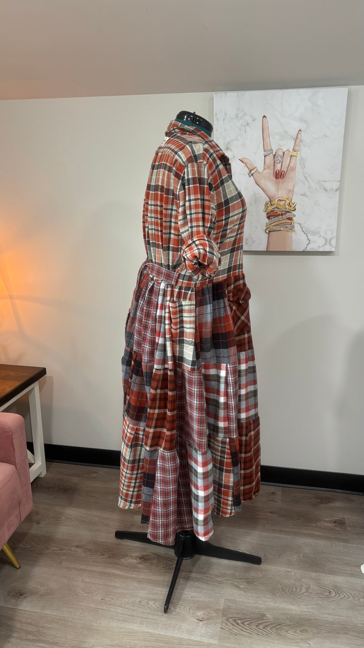 Upcycled Flannel Shirt Patchwork Duster | One of a Kind Plaid Dress