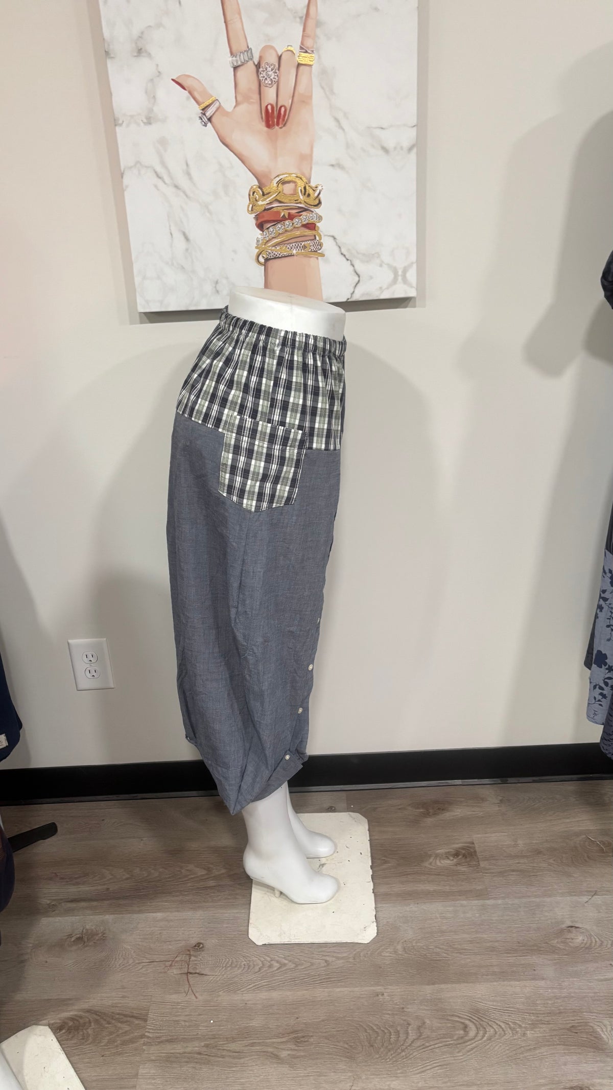 Upcycled Men’s Shirt Balloon Pants | Handmade Boho Pants | Sustainable Lounge Pants | One of a Kind Patchwork Pants