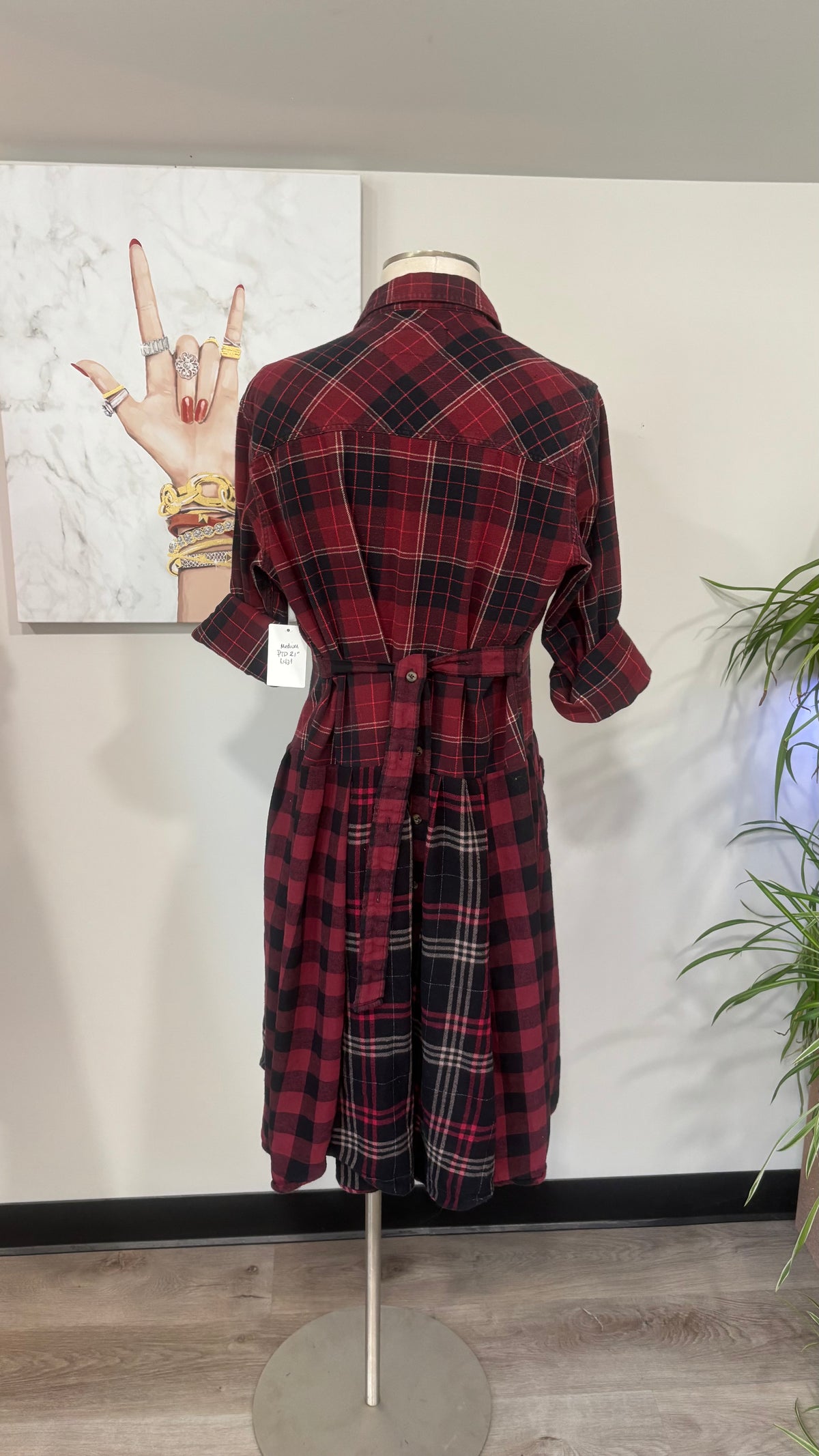 Upcycled Flannel Duster, Plaid Shirt Jacket