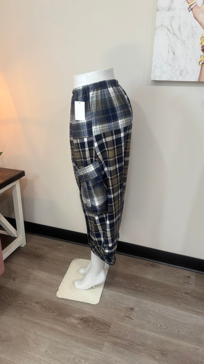 Upcycled Men’s Flannel Shirt Balloon Pants | Handmade & One of a Kind