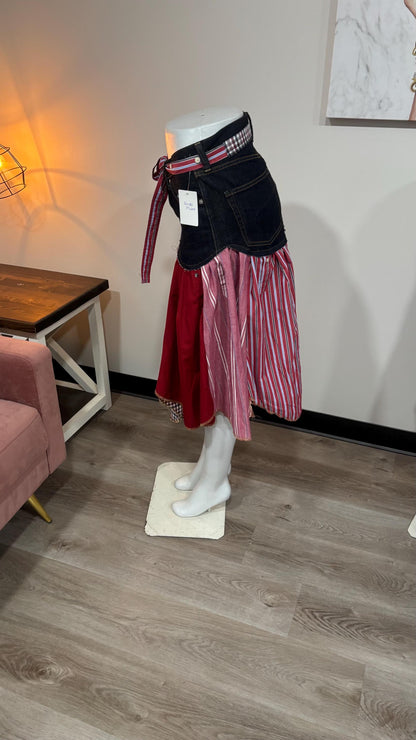 Upcycled Denim Men’s Shirt Skirt | One-of-a-Kind