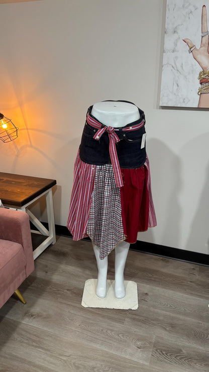 Upcycled Denim Men’s Shirt Skirt | One-of-a-Kind