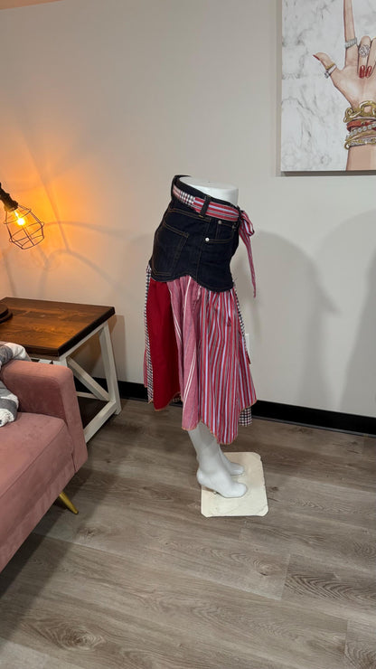 Upcycled Denim Men’s Shirt Skirt | One-of-a-Kind