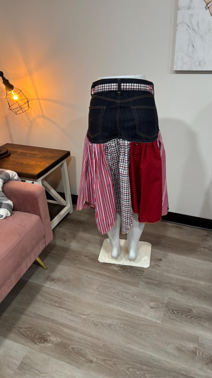 Upcycled Denim Men’s Shirt Skirt | One-of-a-Kind