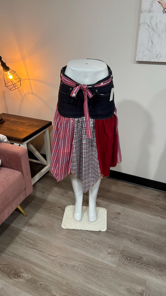 Upcycled Denim Men’s Shirt Skirt | One-of-a-Kind