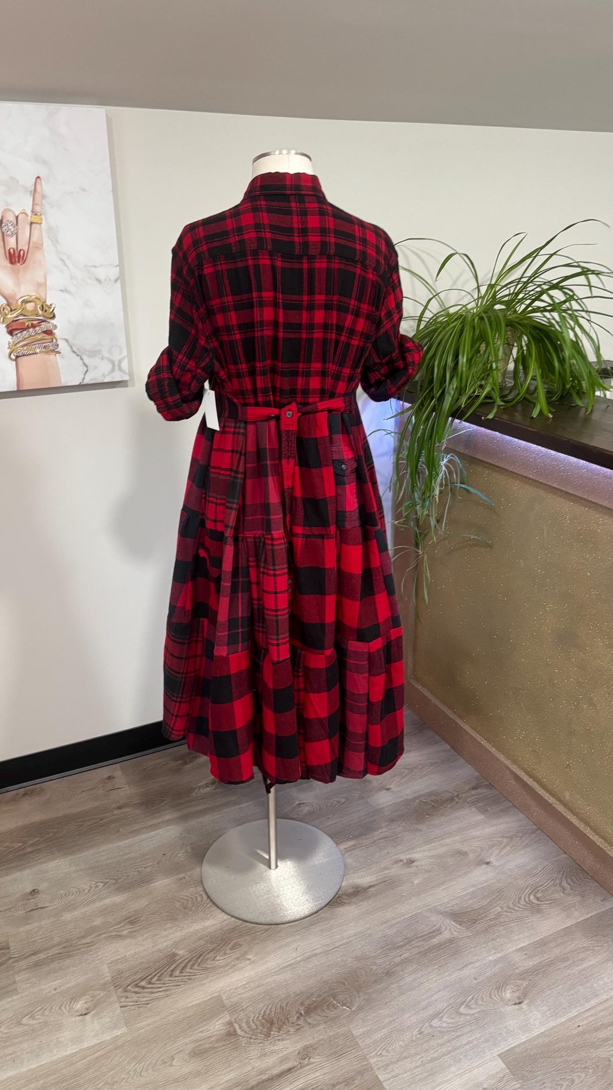 Upcycled Flannel Shirt Patchwork Duster | One of a Kind Plaid Dress