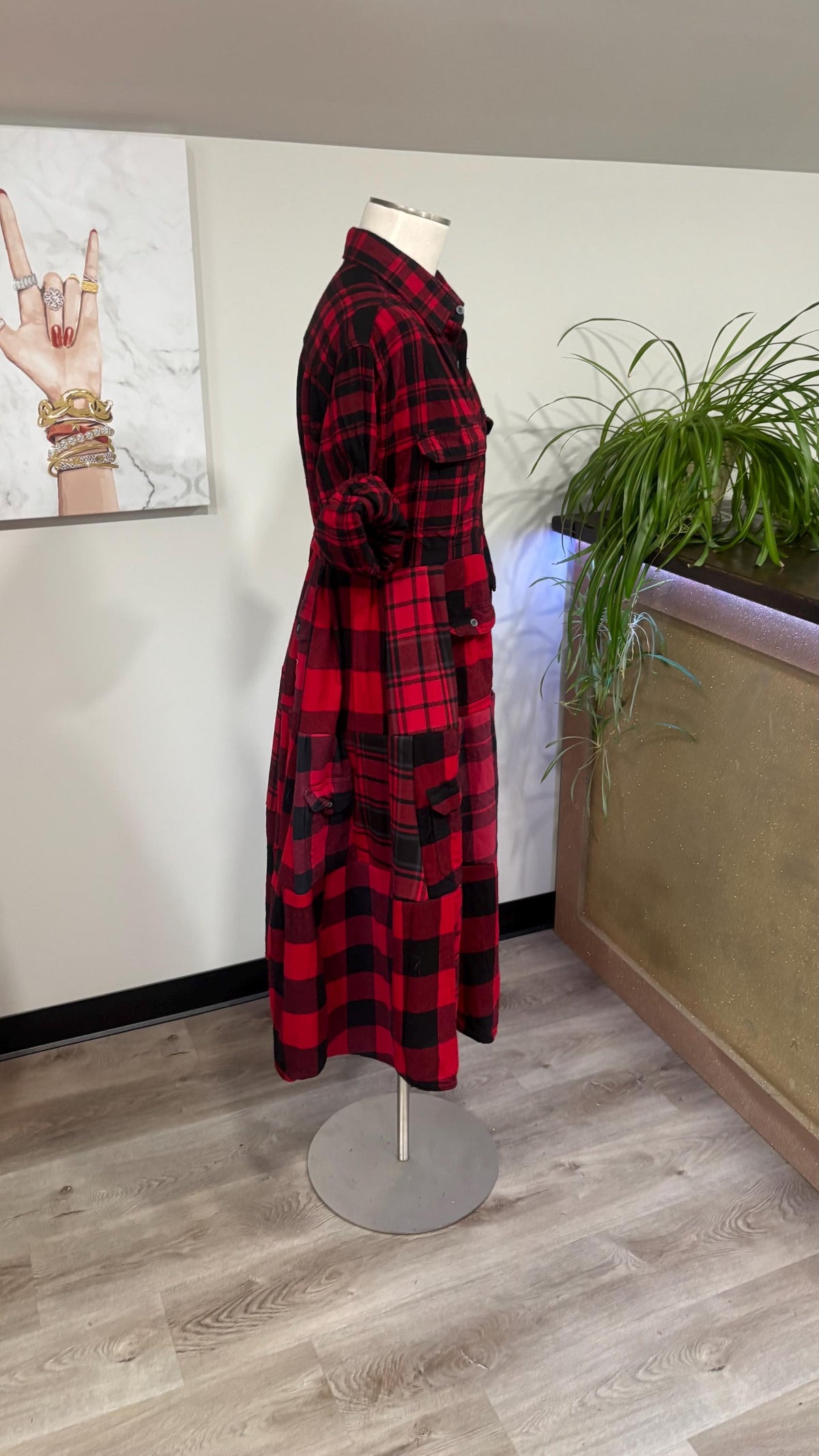 Upcycled Flannel Shirt Patchwork Duster | One of a Kind Plaid Dress