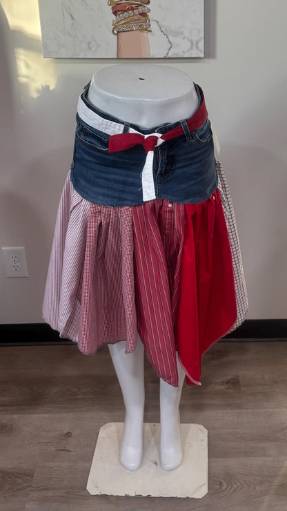Upcycled Denim Men’s Shirt Skirt | One-of-a-Kind