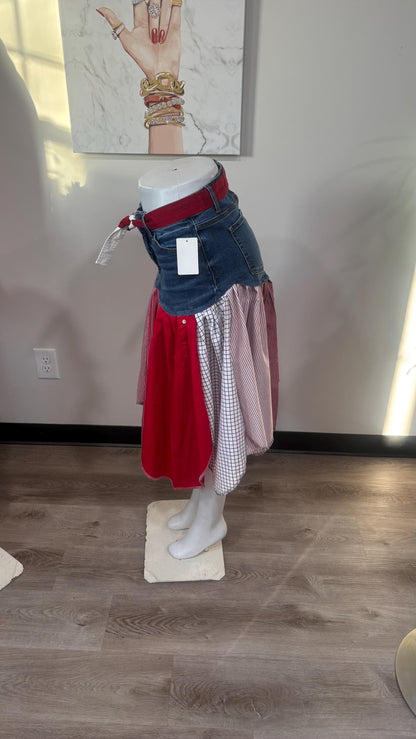 Upcycled Denim Men’s Shirt Skirt | One-of-a-Kind