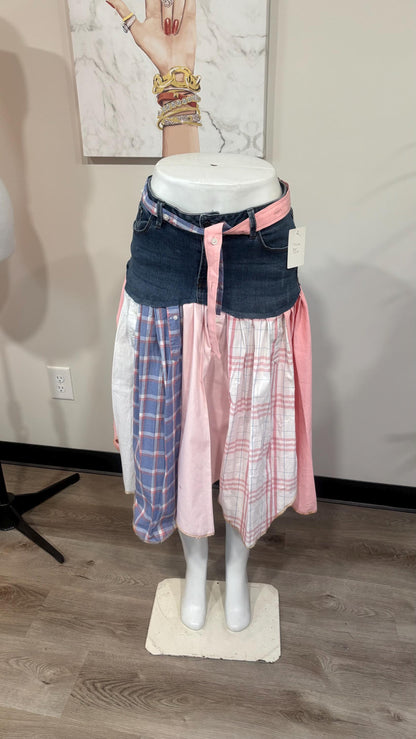 Upcycled Denim Men’s Shirt Skirt | One-of-a-Kind