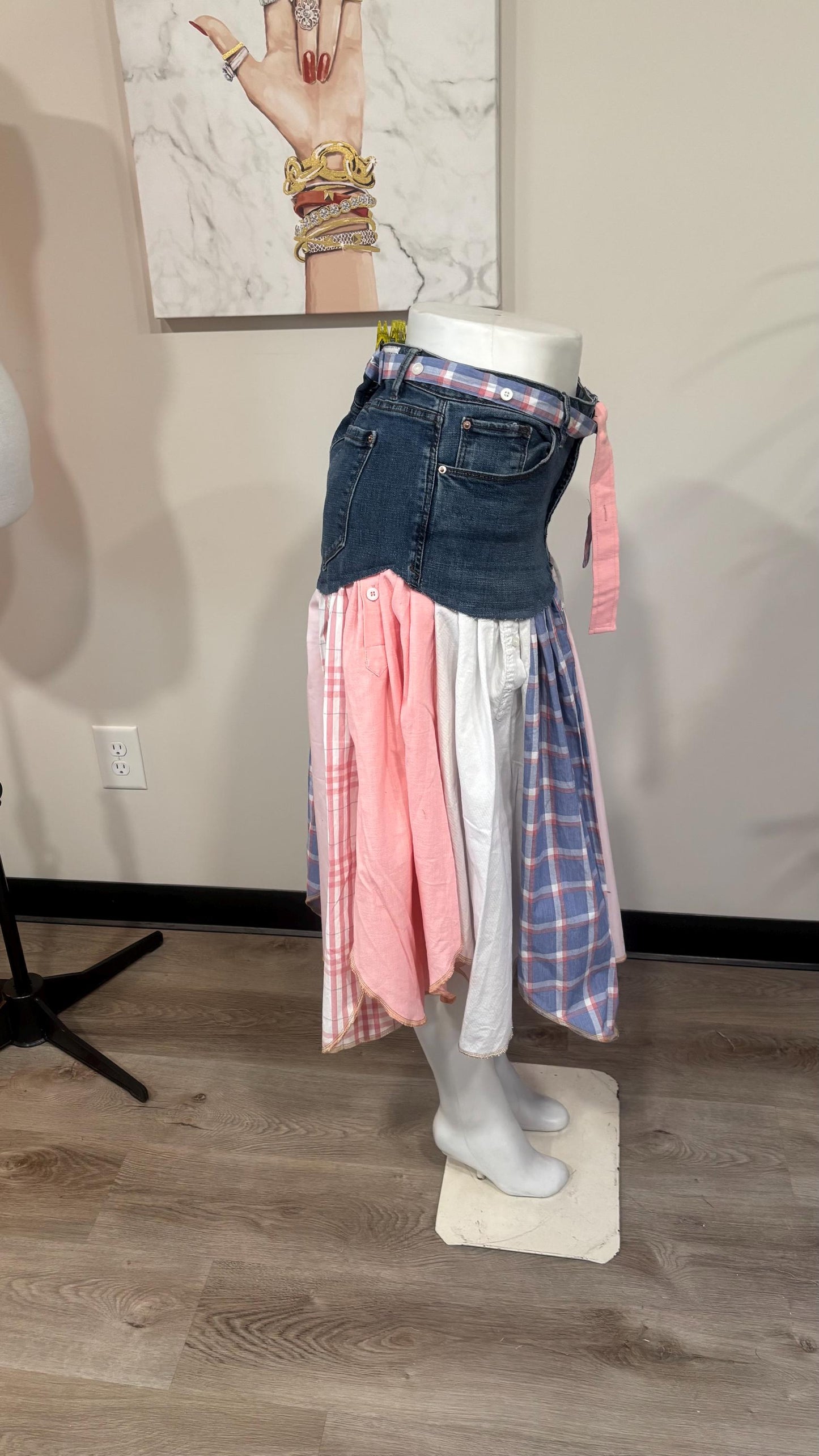 Upcycled Denim Men’s Shirt Skirt | One-of-a-Kind