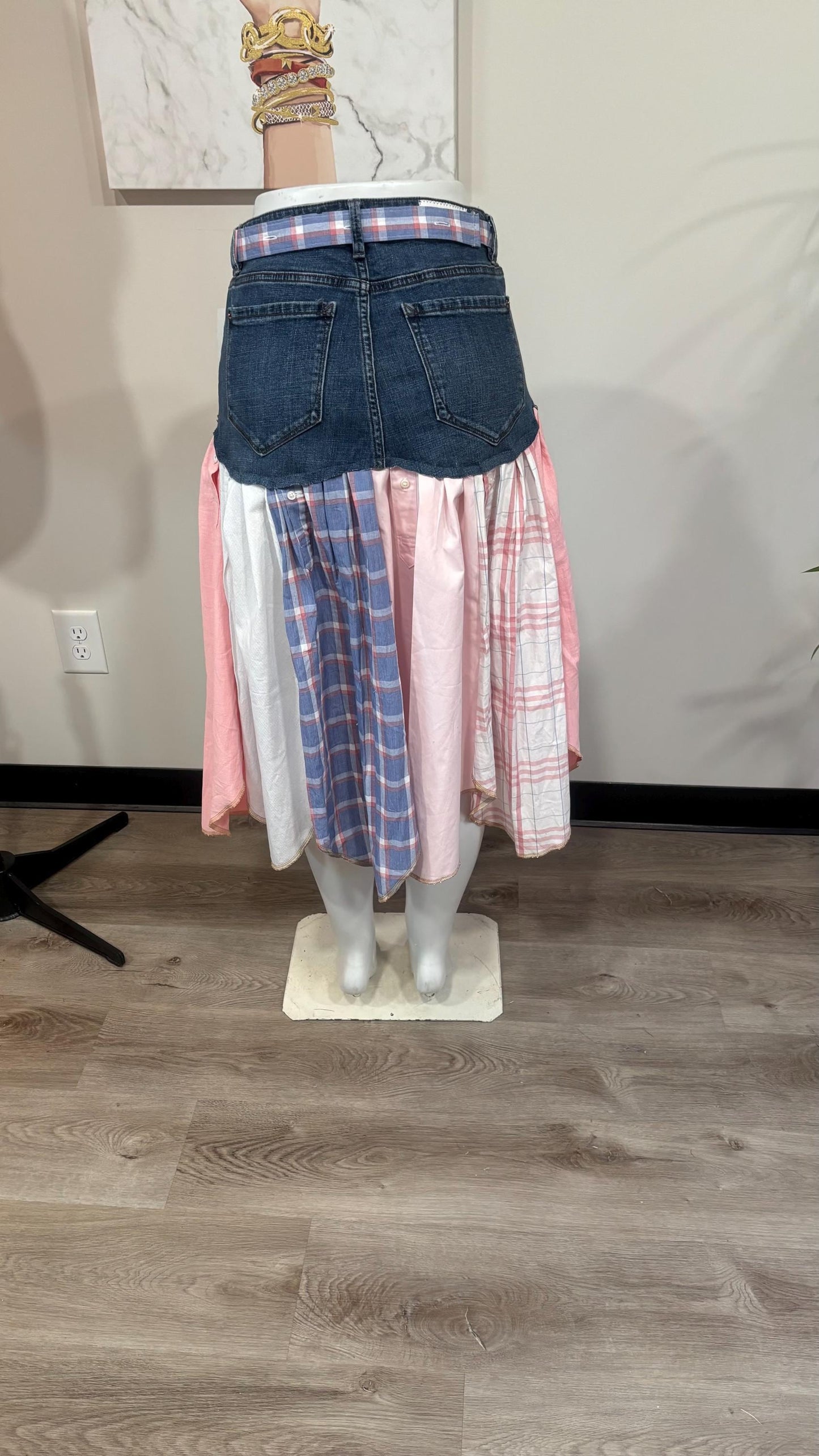 Upcycled Denim Men’s Shirt Skirt | One-of-a-Kind