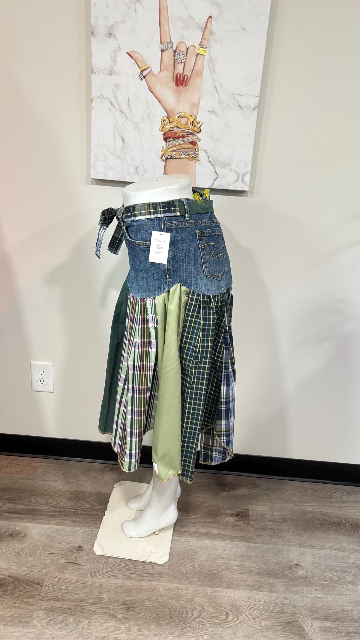 Upcycled Denim Men’s Shirt Skirt | One-of-a-Kind