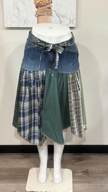 Upcycled Denim Men’s Shirt Skirt | One-of-a-Kind