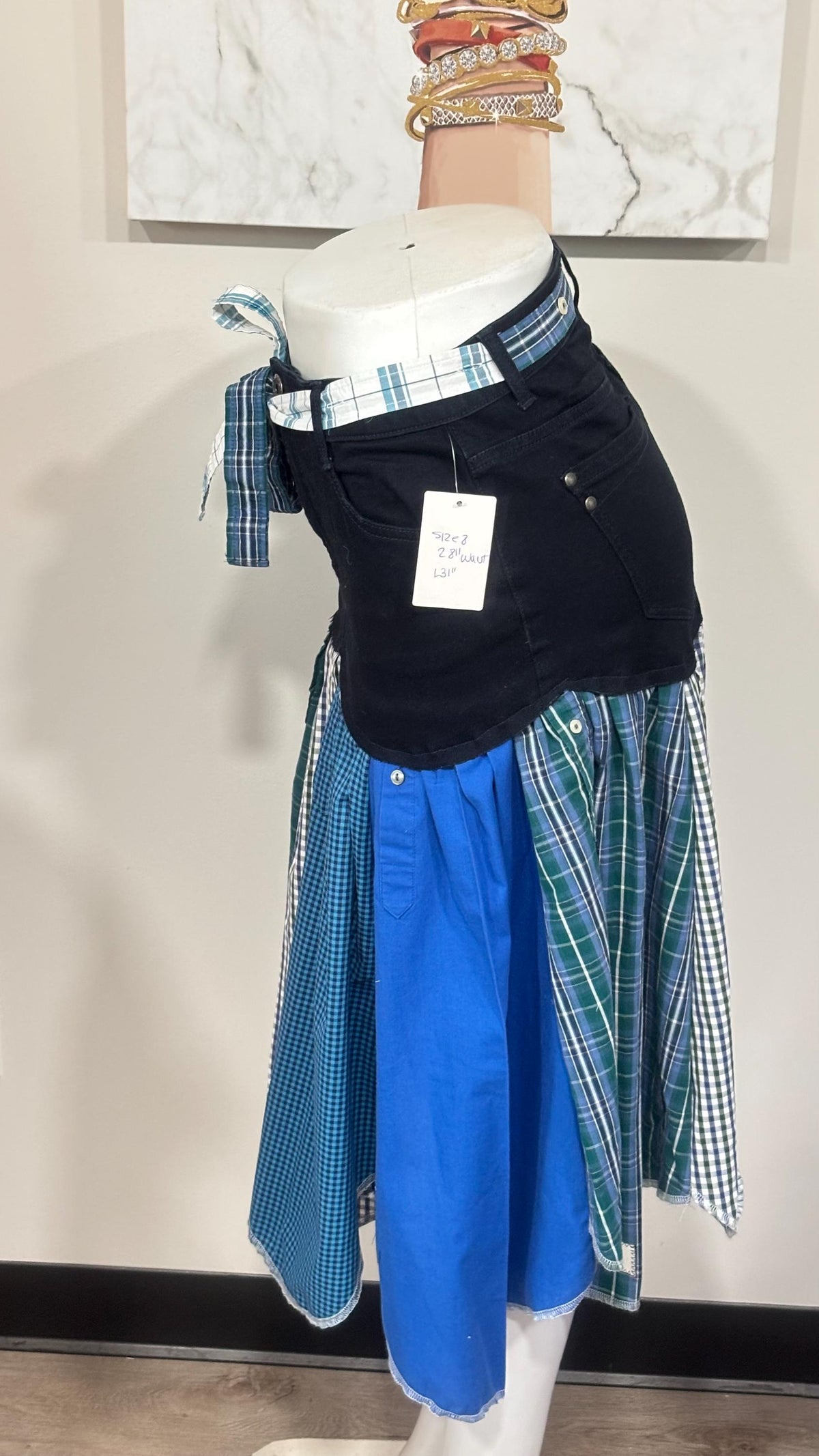 Upcycled Denim Men’s Shirt Skirt | One-of-a-Kind