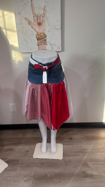 Upcycled Denim Men’s Shirt Skirt | One-of-a-Kind