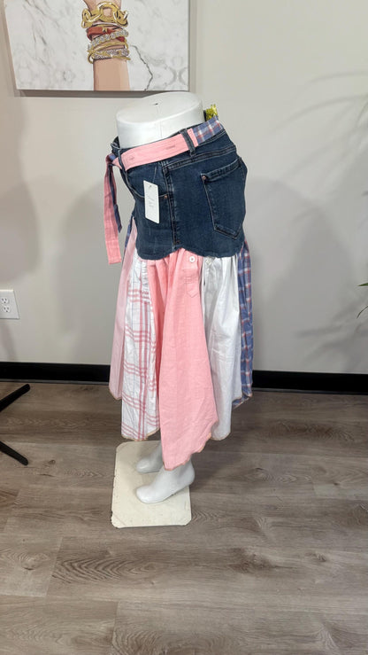 Upcycled Denim Men’s Shirt Skirt | One-of-a-Kind