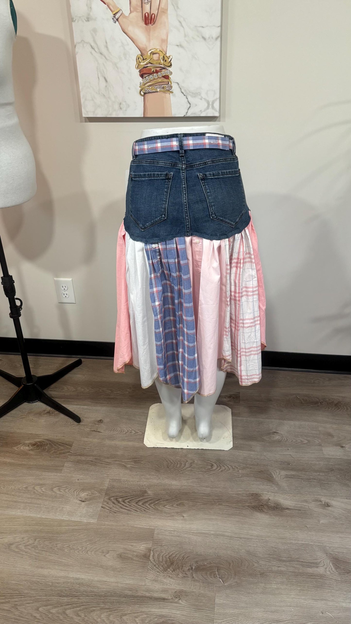Upcycled Denim Men’s Shirt Skirt | One-of-a-Kind