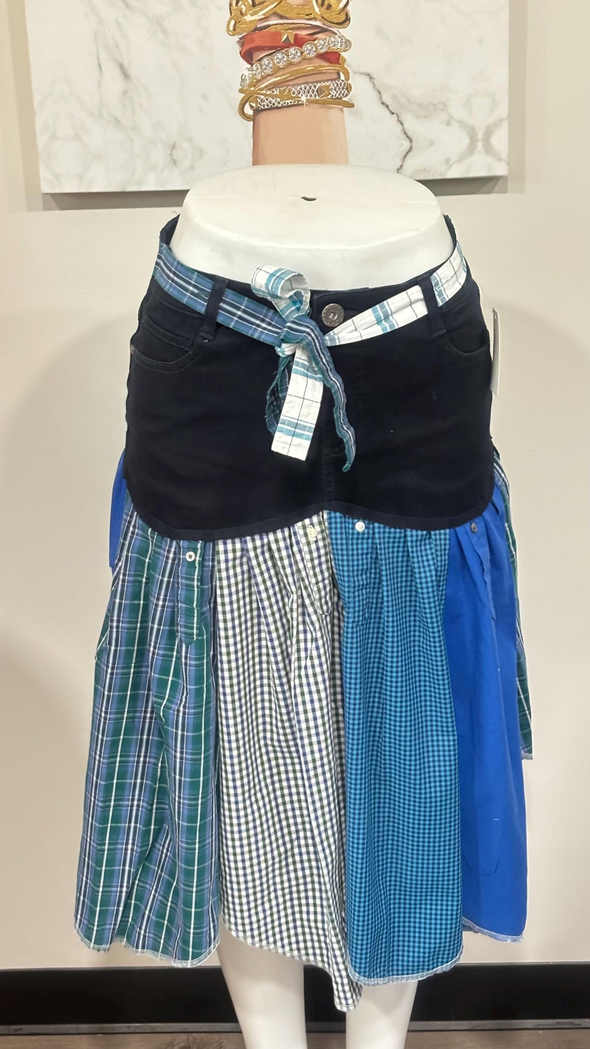 Upcycled Denim Men’s Shirt Skirt | One-of-a-Kind