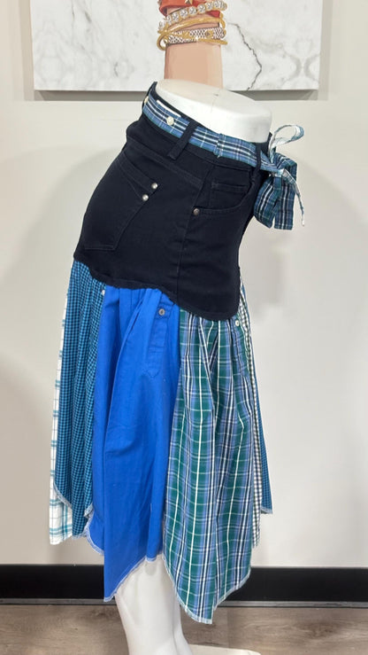 Upcycled Denim Men’s Shirt Skirt | One-of-a-Kind
