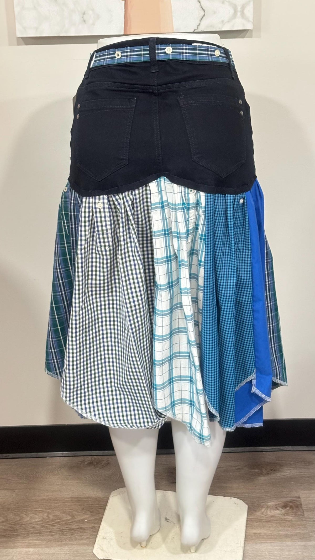 Upcycled Denim Men’s Shirt Skirt | One-of-a-Kind