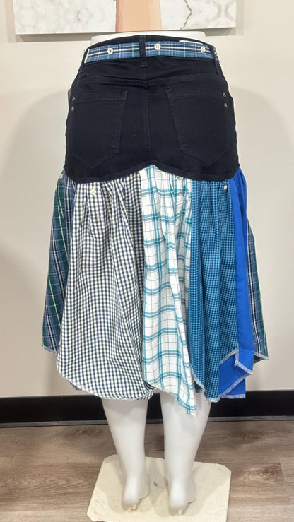 Upcycled Denim Men’s Shirt Skirt | One-of-a-Kind