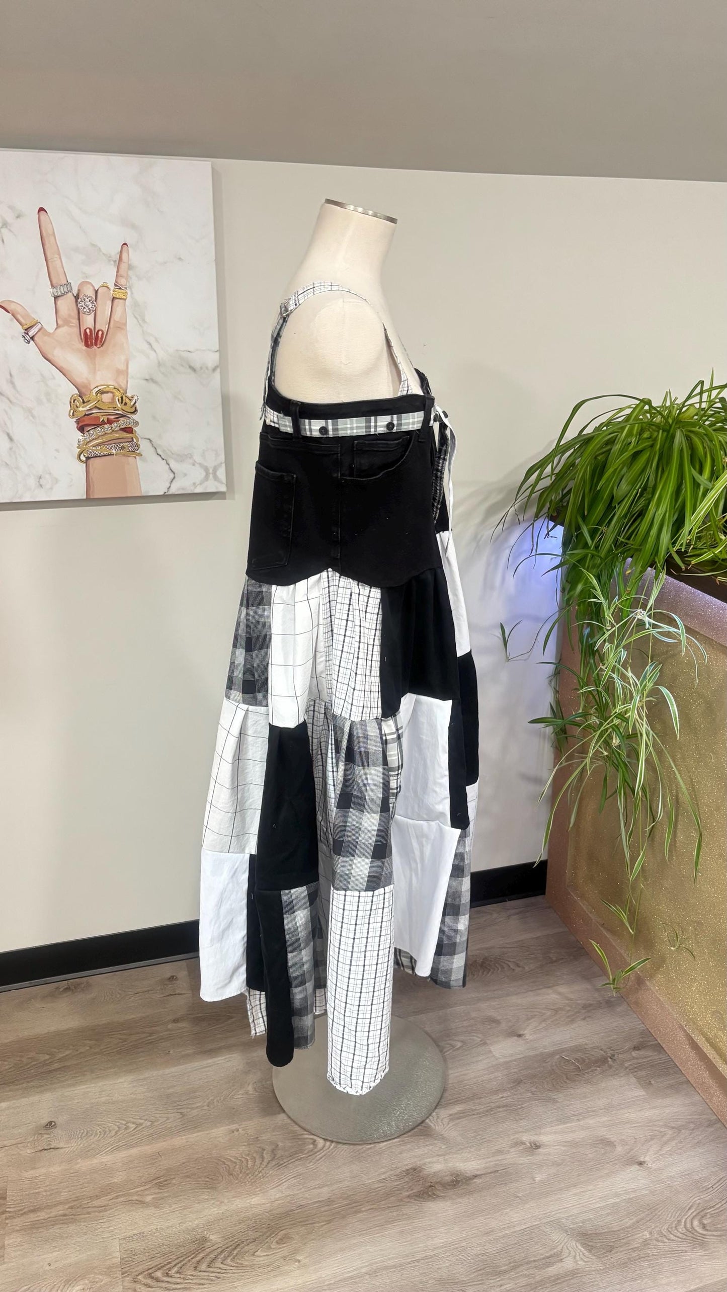 Upcycled Men’s Shirt Patchwork Maxi Dress – (One of a Kind)