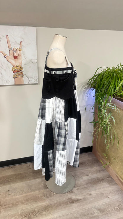 Upcycled Men’s Shirt Patchwork Maxi Dress – (One of a Kind)
