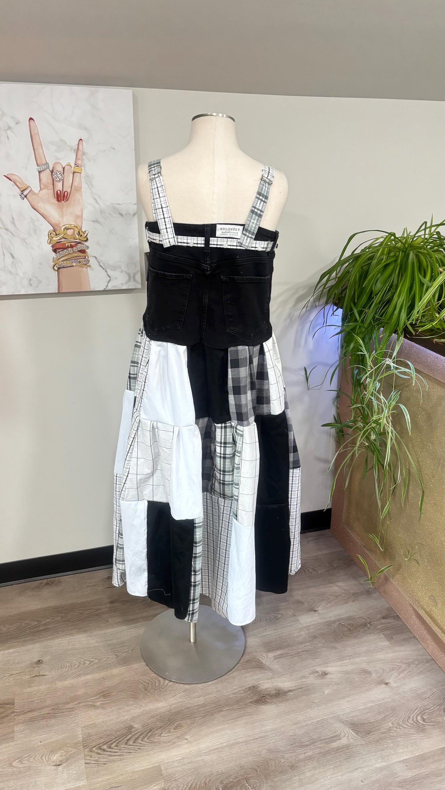 Upcycled Men’s Shirt Patchwork Maxi Dress – (One of a Kind)