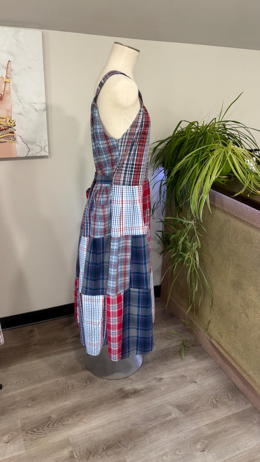 Upcycled Patchwork Maxi Dress | Handmade Men’s Shirts, Sustainable Cottagecore Style