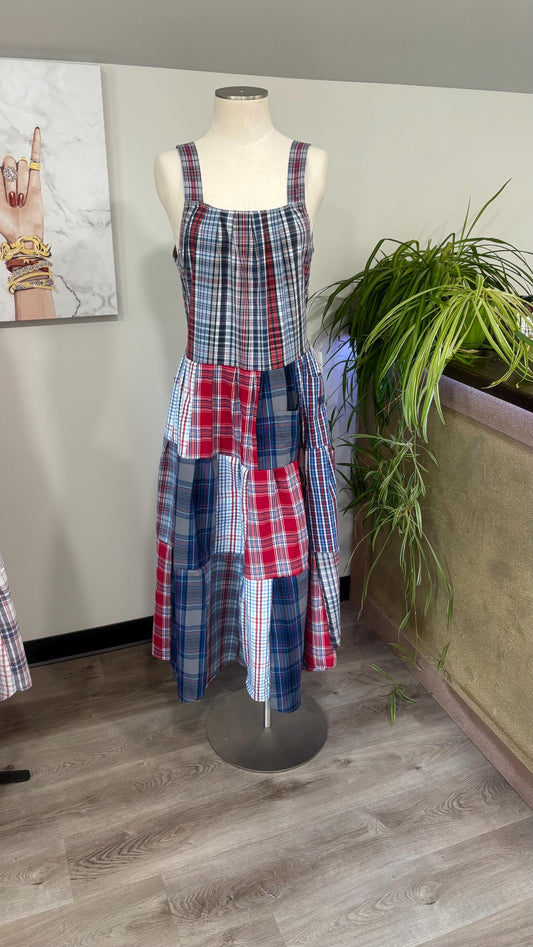 Upcycled Patchwork Maxi Dress | Handmade Men’s Shirts, Sustainable Cottagecore Style