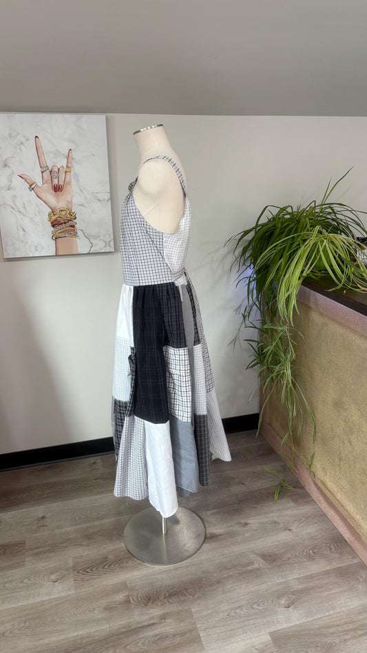 Upcycled Patchwork Maxi Dress | Handmade From Men’s Shirts, Cottagecore Style
