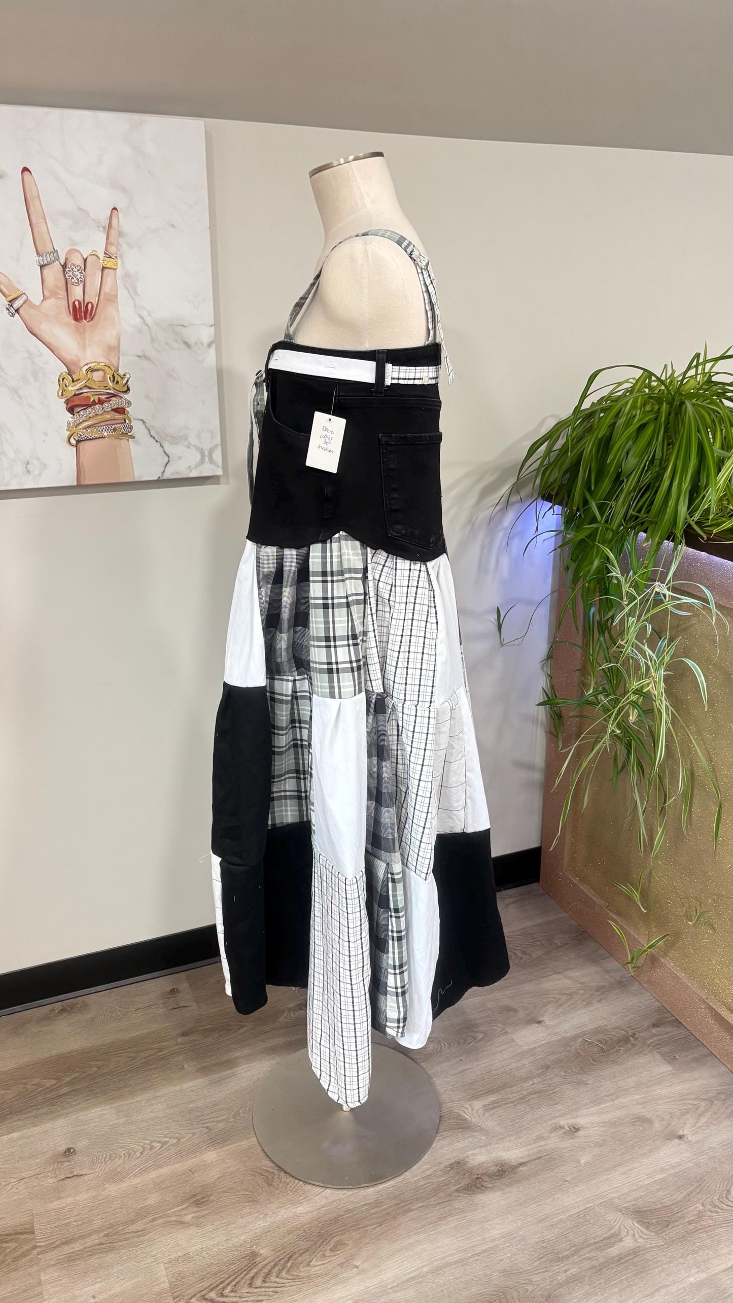 Upcycled Men’s Shirt Patchwork Maxi Dress – (One of a Kind)