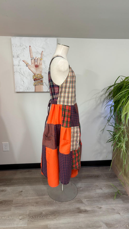 Upcycled Patchwork Maxi Dress | Handmade Men’s Shirts, Sustainable Cottagecore Style