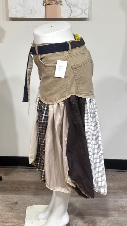 Upcycled Denim Men’s Shirt Skirt | One-of-a-Kind