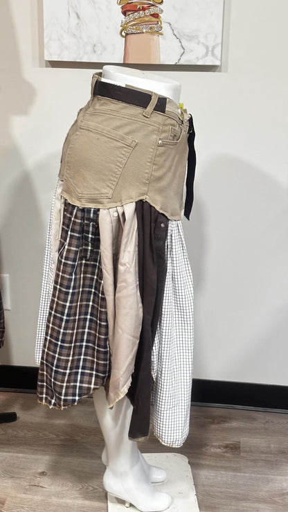 Upcycled Denim Men’s Shirt Skirt | One-of-a-Kind