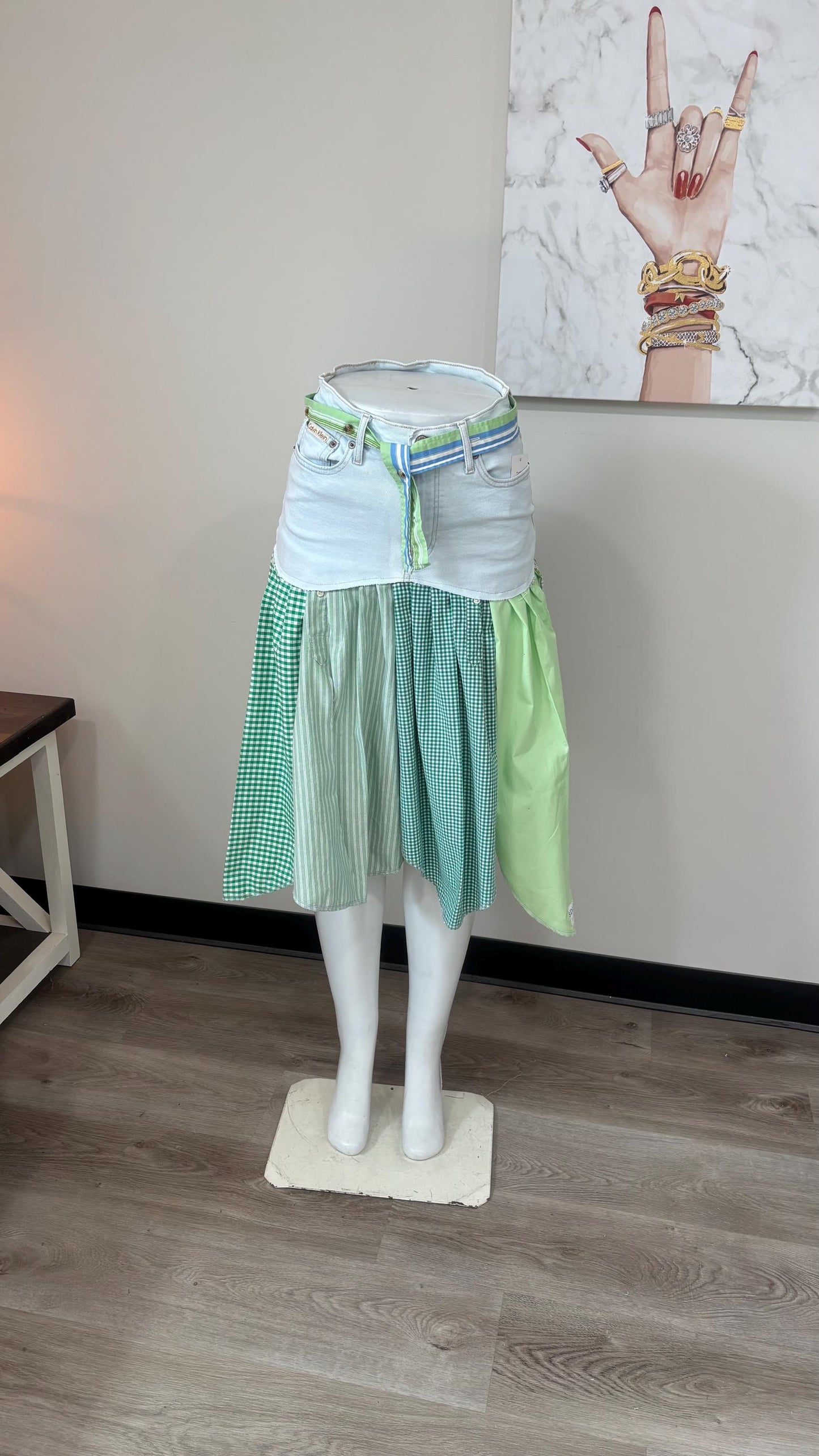 Upcycled Denim Men’s Shirt Skirt | One-of-a-Kind