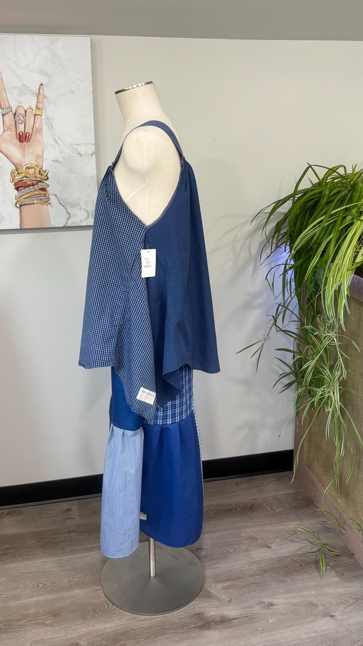 Reversible Patchwork Capri Set | Upcycled Men’s Shirts, Wide Leg Pants, Flowy Top