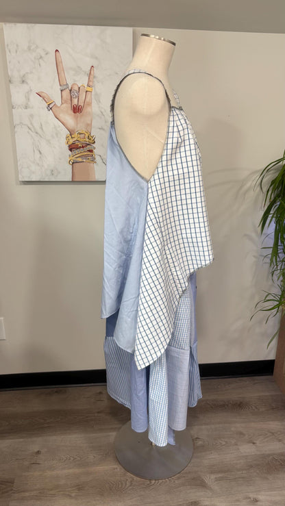 Reversible Patchwork Skirt Set | Upcycled Men’s Shirts, Flowy Top