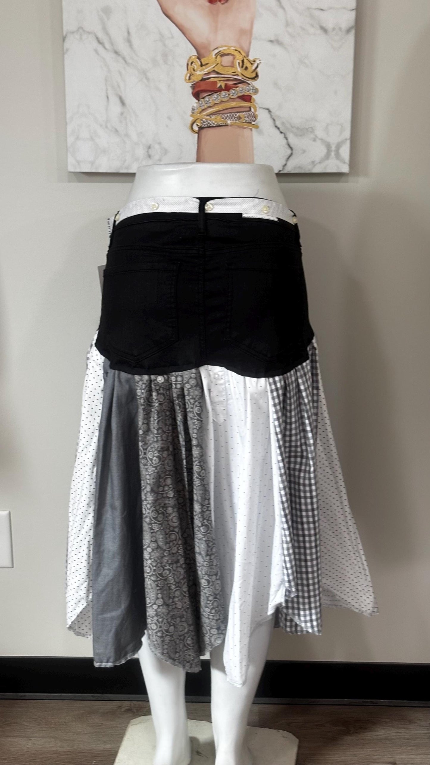 Upcycled Denim Men’s Shirt Skirt | One-of-a-Kind