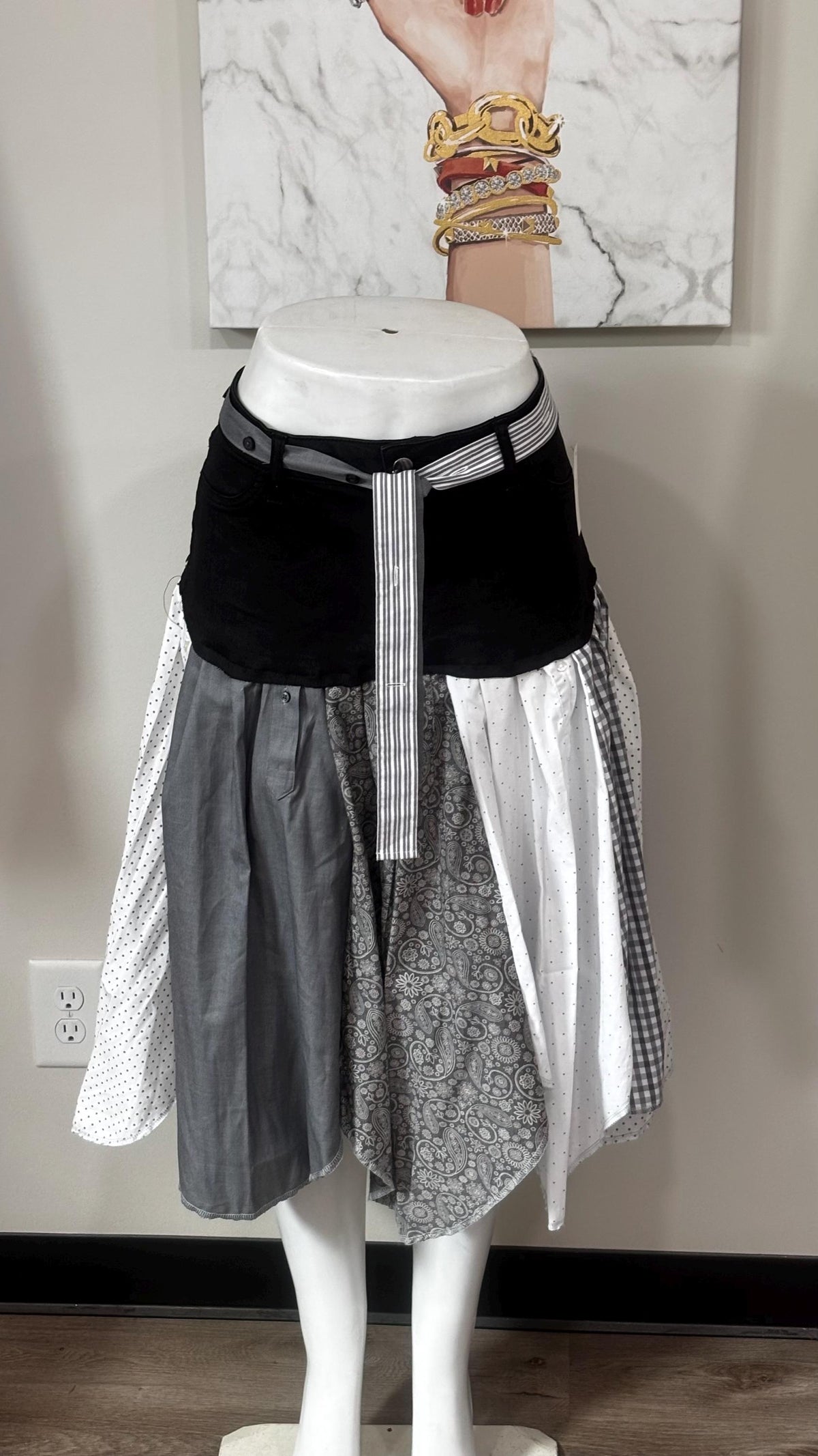 Upcycled Denim Men’s Shirt Skirt | One-of-a-Kind