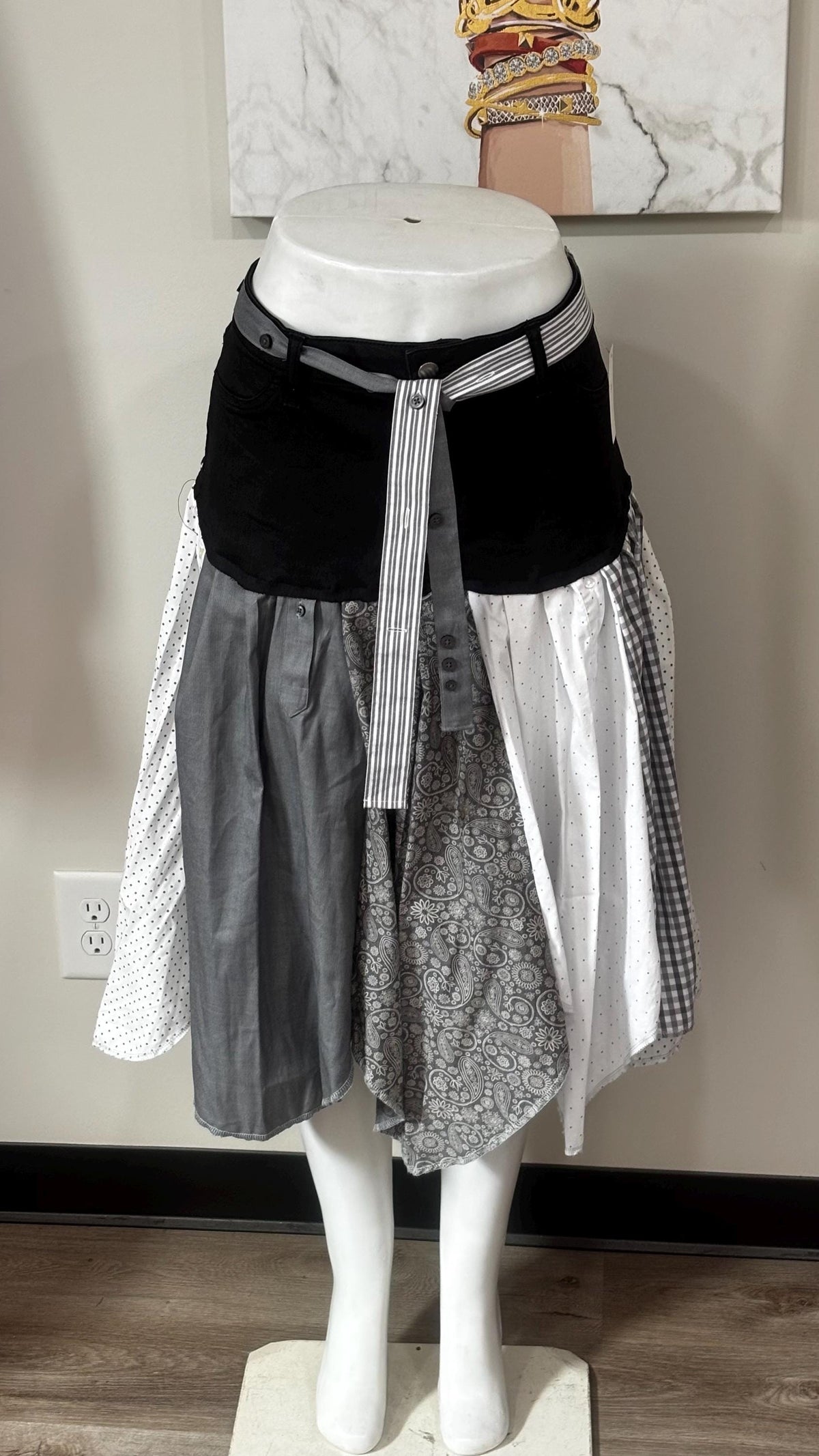 Upcycled Denim Men’s Shirt Skirt | One-of-a-Kind